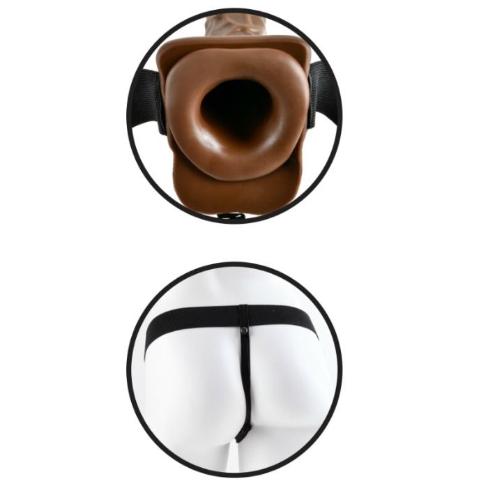 Gaine Ceinture Creuse Réaliste 17 cm avec Boules Harnais Ajustable - Fetish Fantasy