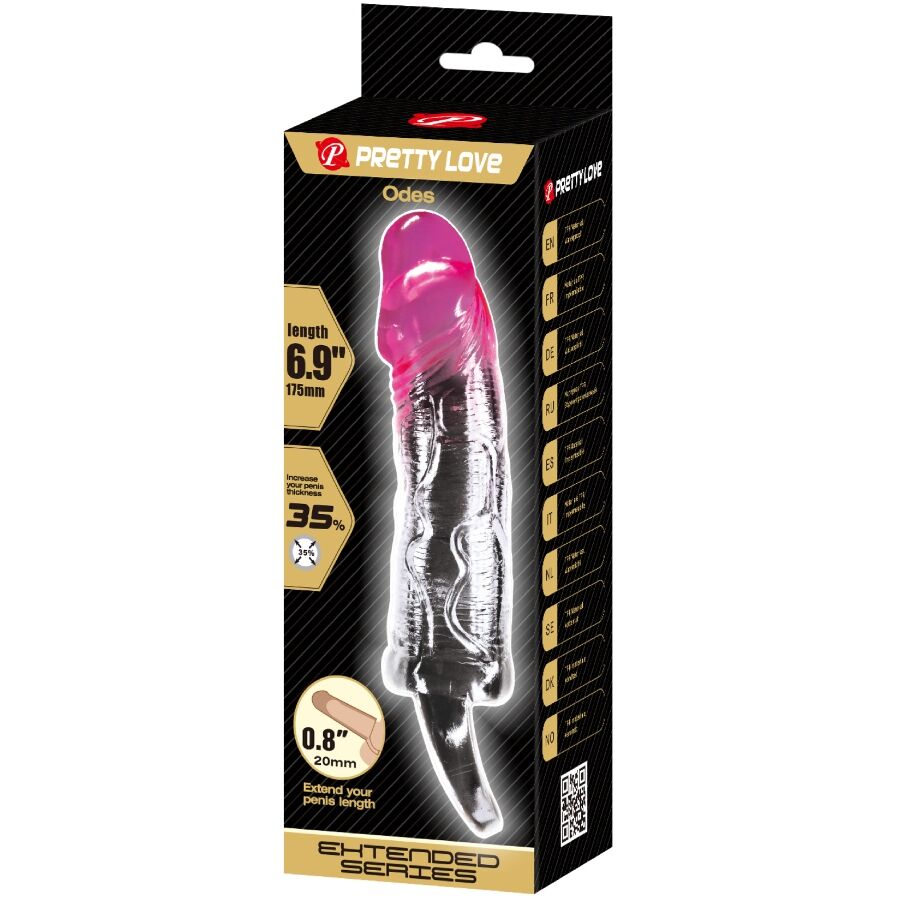 Gaine à Pénis Réaliste Odes Extension 2 cm avec Cockring - Pretty Love