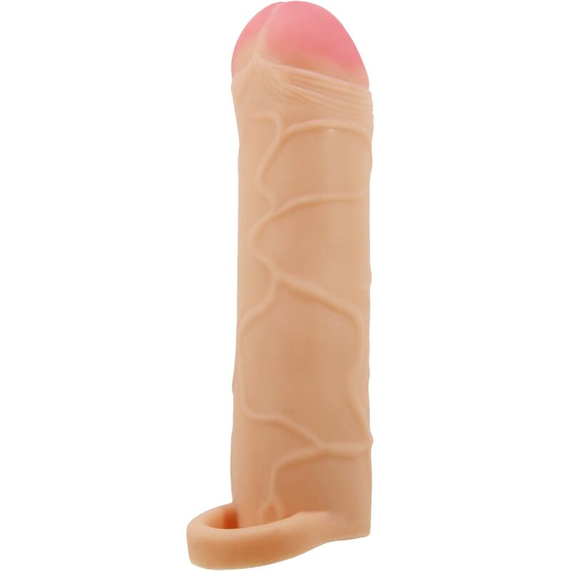 Gaine à Pénis Réaliste Texturée Anneau Testiculaire Silicone - Pretty Love