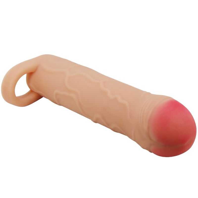 Gaine à Pénis Réaliste Texturée Anneau Testiculaire Silicone - Pretty Love