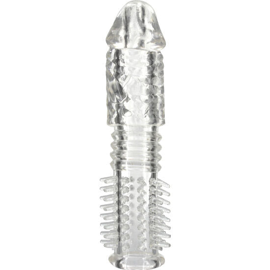 Gaine à Pénis Texturée Transparente Extension Plaisir Renforcé - Seven Creations