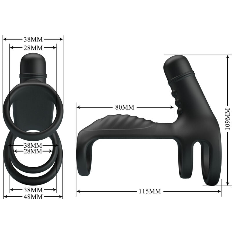 Gaine à Pénis Vibrante Silicone Souple Cockring 10 Modes - Pretty Love