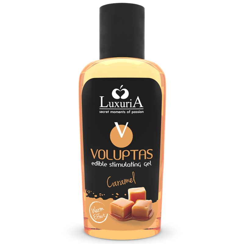Gel de Massage Comestible Voluptas Effet Chauffant Caramel 100 ml - Intimateline