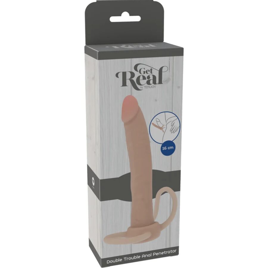 Gode Anal Double Double Trouble Silicone 16 cm Poignées - Get Real