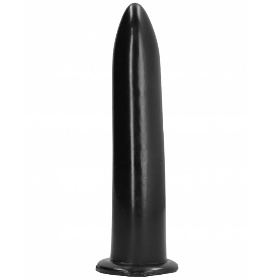 Gode Anal et Vaginal 20 cm Pointu Silicone Lisse Noir - All Black
