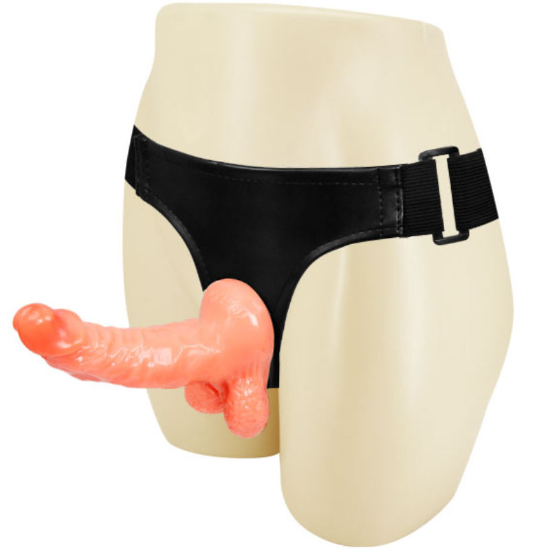 Gode Ceinture Réaliste Culotte Réglable 15,5 cm Détails Veinés - Baile