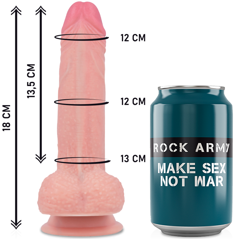 Gode Ceinture Réaliste Mustang Silicone Double Densité 18 cm - Rock Army
