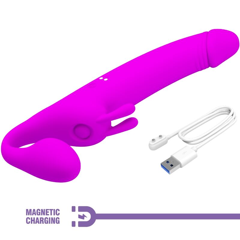 Gode Ceinture Sans Harnais Vibrant Zanini 10 Vibrations Rechargeable - Pretty Love