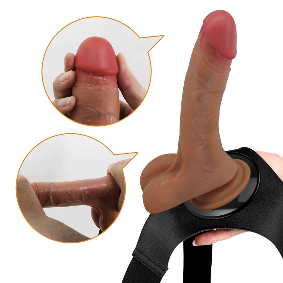 Gode Ceinture Vibrant et Squirting Réaliste 15,5 cm Mulato - Pretty Love
