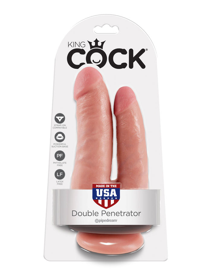 Gode Double Pénétration Réaliste Ventouse - King Cock