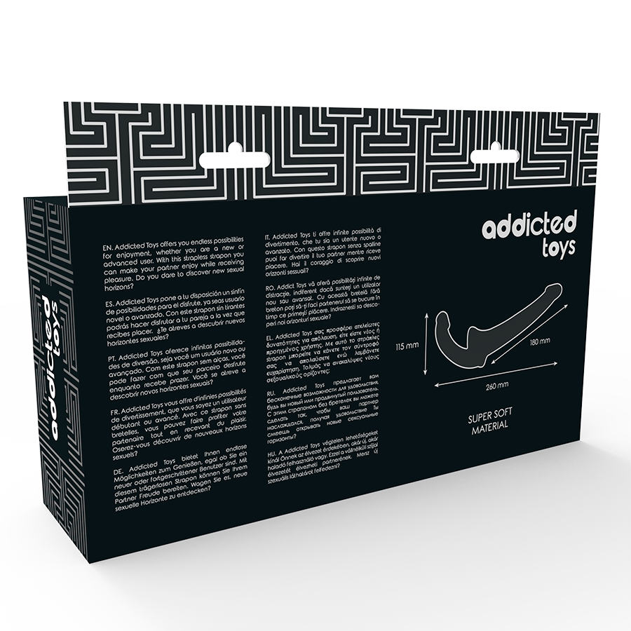 Gode Double Sans Harnais Stimulation Point G Silicone Noir - Addicted Toys