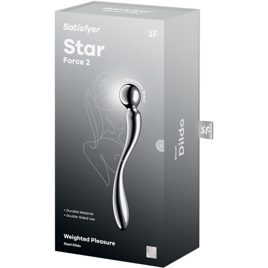 Gode Double Star Force 2 Acier Inoxydable Jeux de Température - Satisfyer