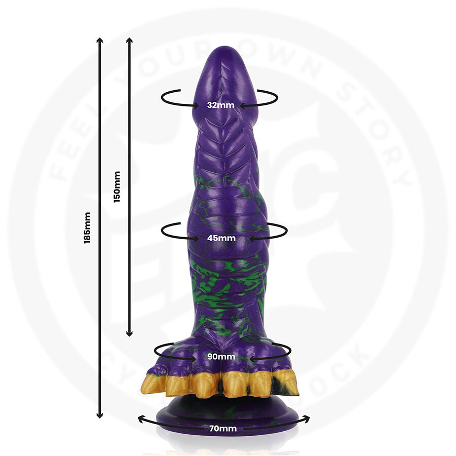 Gode Dragon Crocotta Mystic Aurora Silicone Ventouse - Epic Cybersilicock
