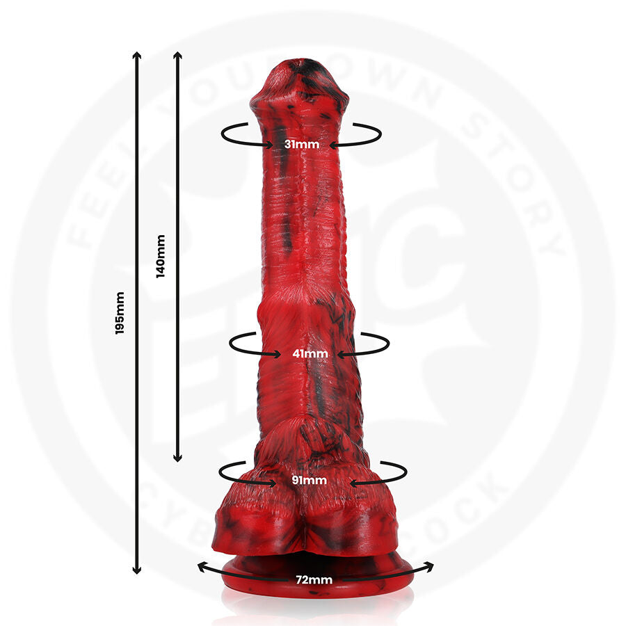 Gode Dragon Vulcanus Nuit Silicone Texturé 195 mm - Epic Cybersilicock