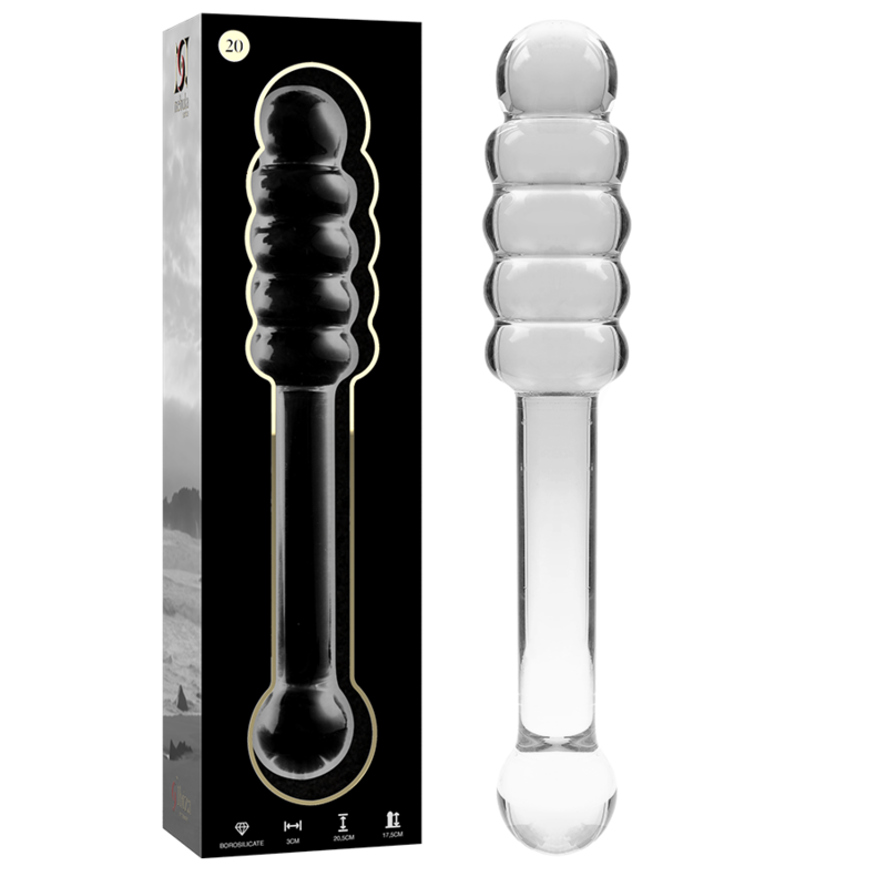 Gode en Verre Borosilicate Modèle 20 Transparent 20,5 cm - Nebula Series By Ibiza