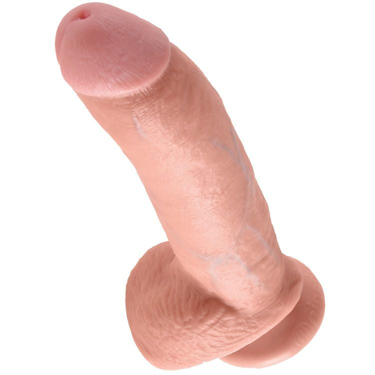Gode Réaliste avec Testicules Ventouse 22,9 cm Latex - King Cock