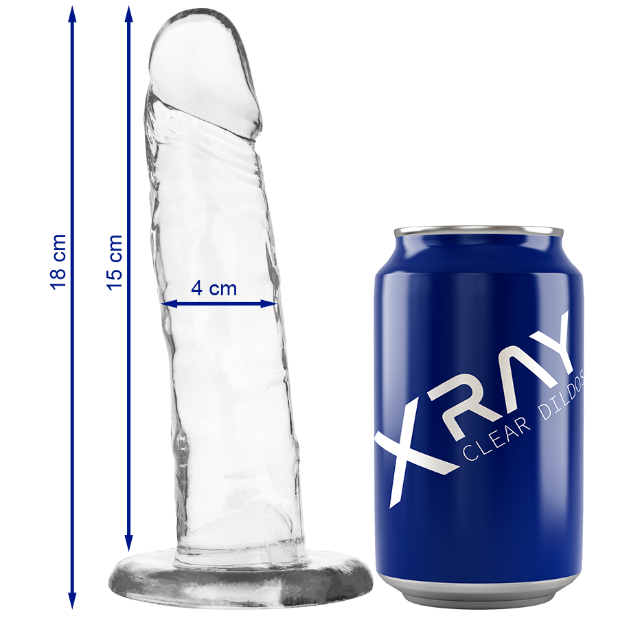 Gode Réaliste Bite Transparente Ventouse Veiné 4 Tailles - X Ray