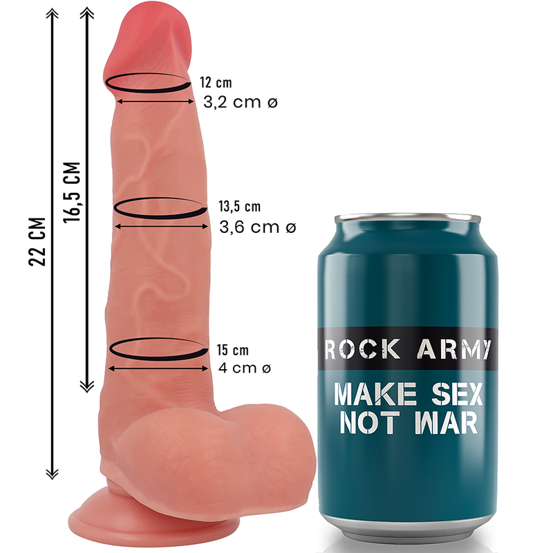 Gode Réaliste Ranger Ventouse Double Densité 22 cm - Rock Army