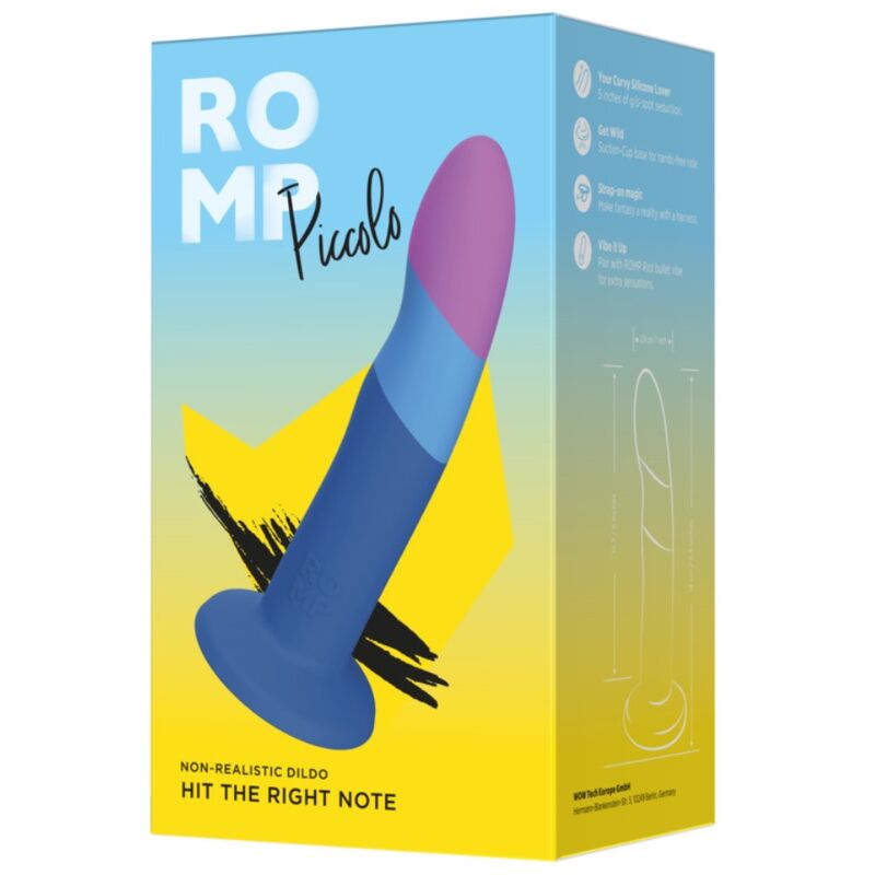 Gode Ventouse Piccolo Silicone Incurvé Point G & P 14 cm - Romp