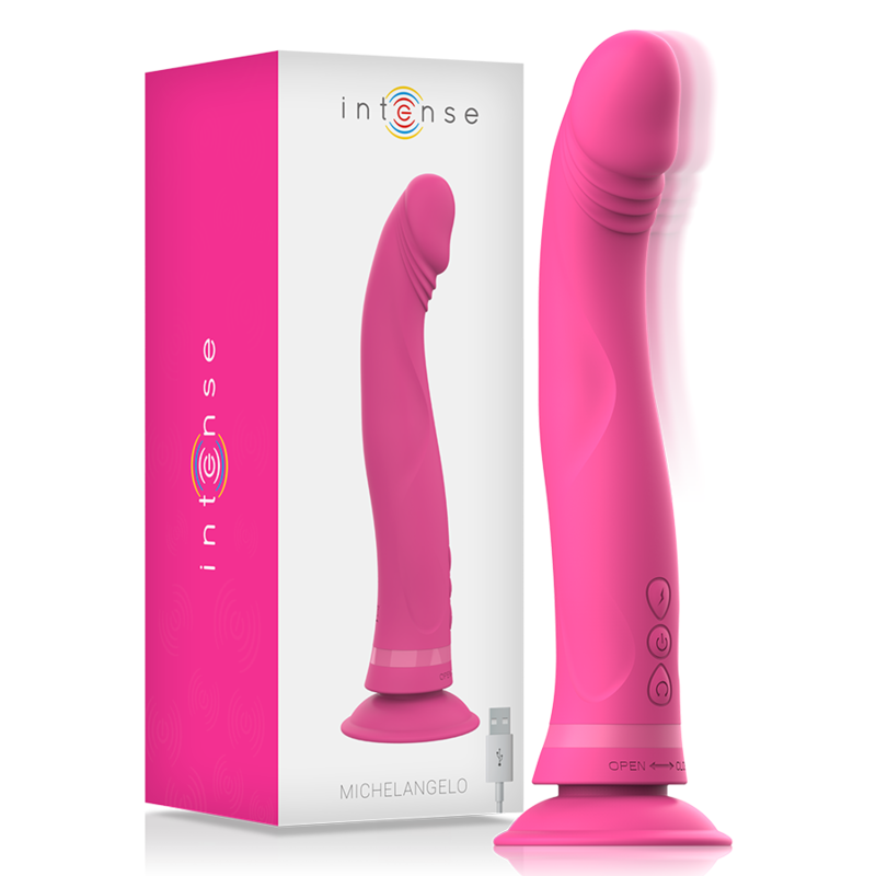 Gode Vibrant Réaliste Michelangelo Ventouse 10 Modes Double Densité - Intense