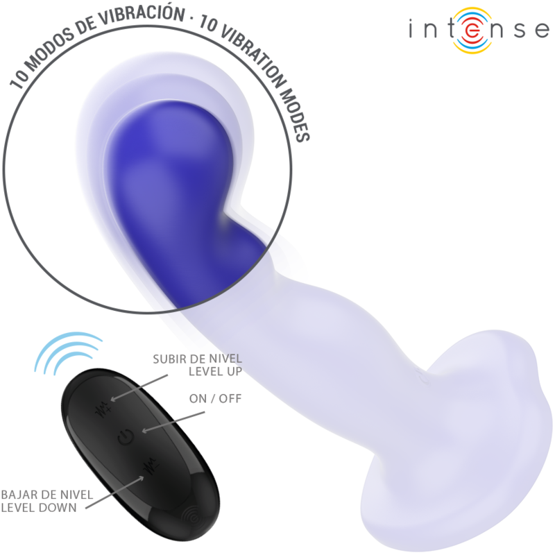 Gode Vibrant Shorty Texturé Ventouse Télécommande 10 Vibrations - Intense