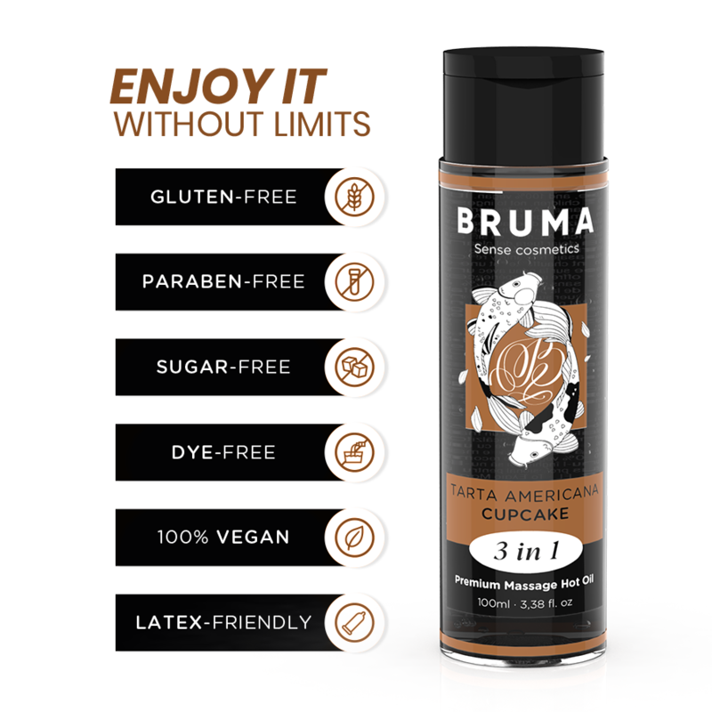 Huile de Massage Chauffante 3 en 1 Comestible 100 ml - Bruma
