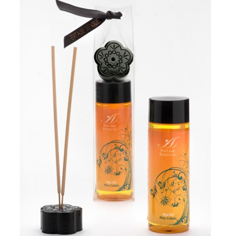 Huile de Massage Chauffante Piña Colada - Effet Thermique - Extase Sensual