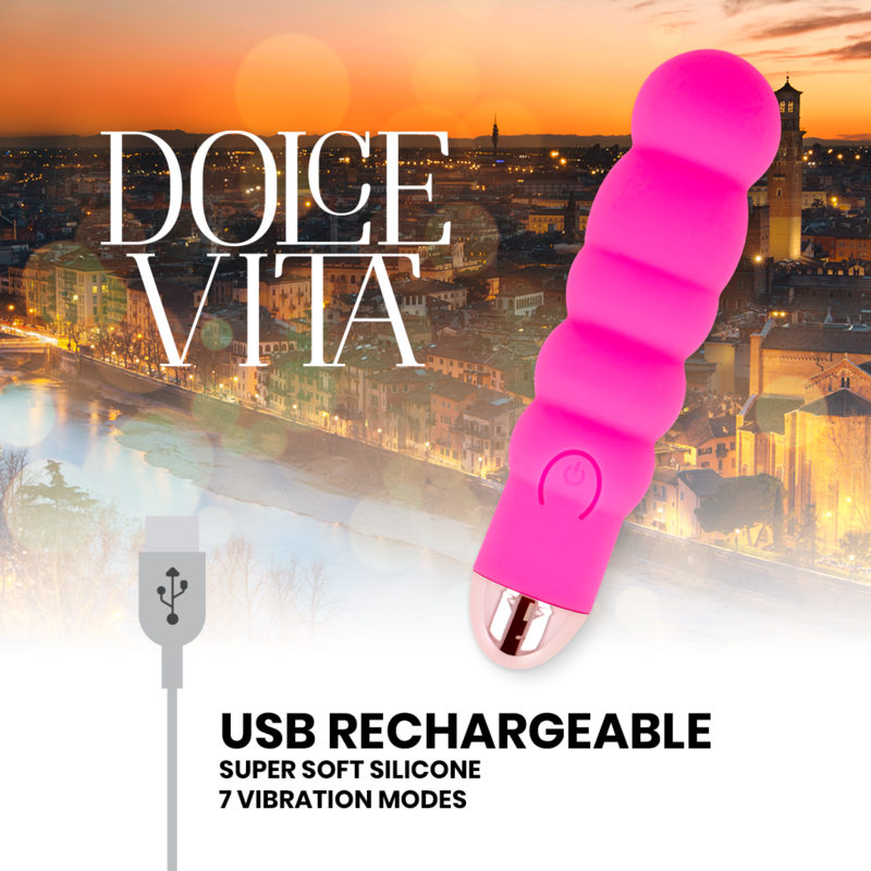 Vibromasseur Rechargeable USB - Silicone Doux 7 Vitesses - Dolce Vita