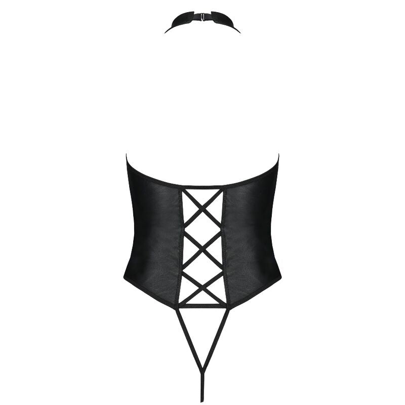 Teddy Nancy Éco-Cuir Décolleté Profond Bretelles Croisées L/XL - Passion Woman