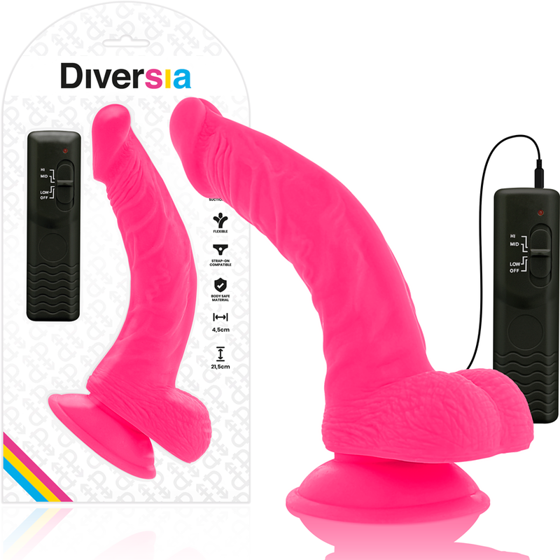 Gode Ventouse Vibrant Flexible Télécommande - TPE Souple - Diversia