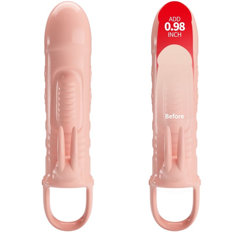 Gaine à Pénis Sloane Lapin Naturel Vibrante Rechargeable - Pretty Love