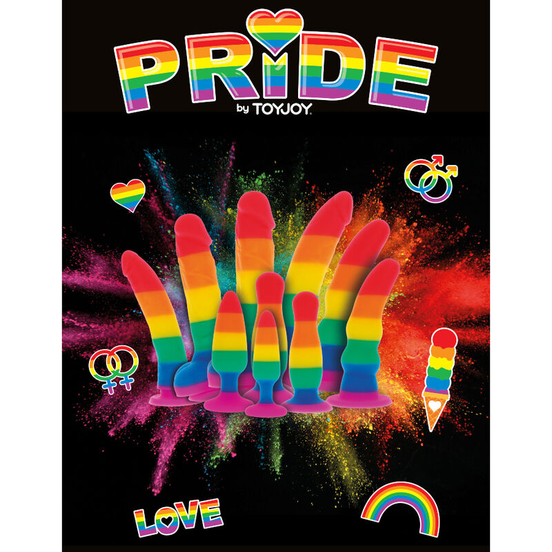 Gode Réaliste Drapeau LGBT Silicone 2 Tailles - Pride