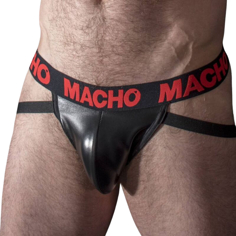 Jockstrap Cuir Sexy MX25RC Lanières Ajustables 4 Tailles - Macho Underwear