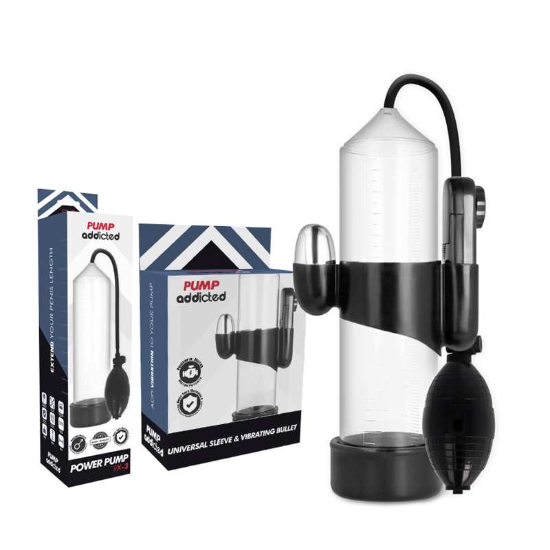 Pompe à Pénis Vibrante RX3 Amovible - Pump Worx