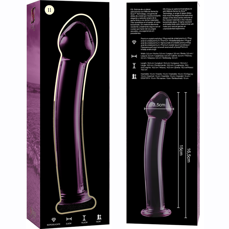 Gode en Verre Borosilicate Modèle 11 Rose 16 cm Thermosensible - Nebula Series By Ibiza