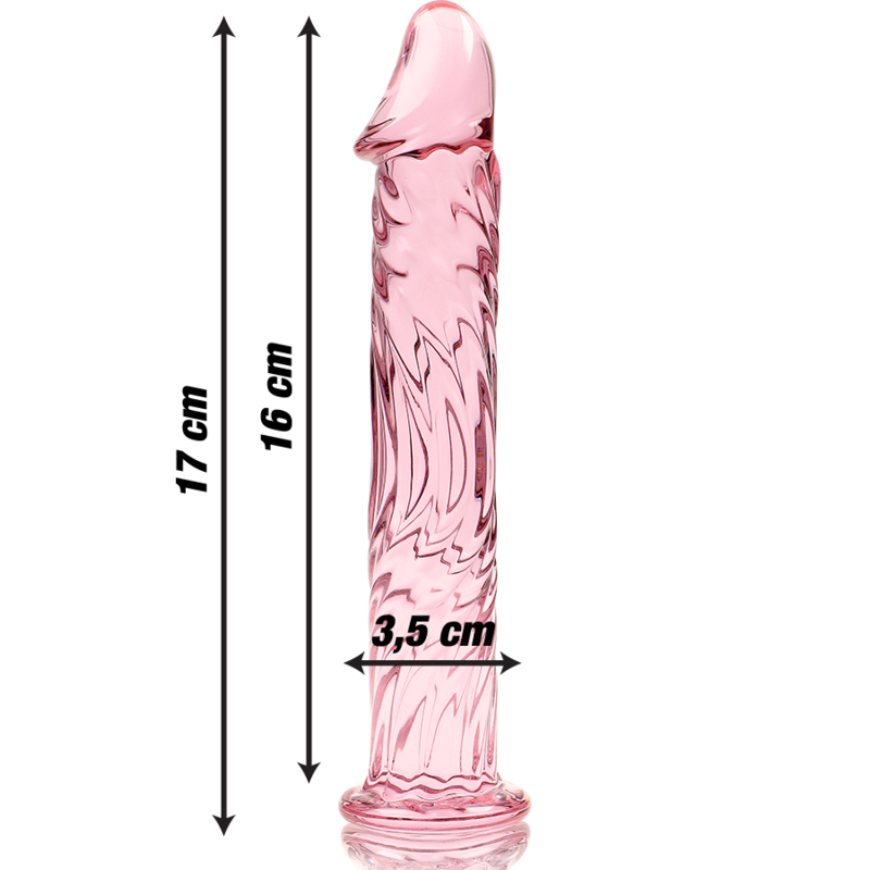 Gode en Verre Borosilicate Nebula Modèle 12 Rose 17 cm