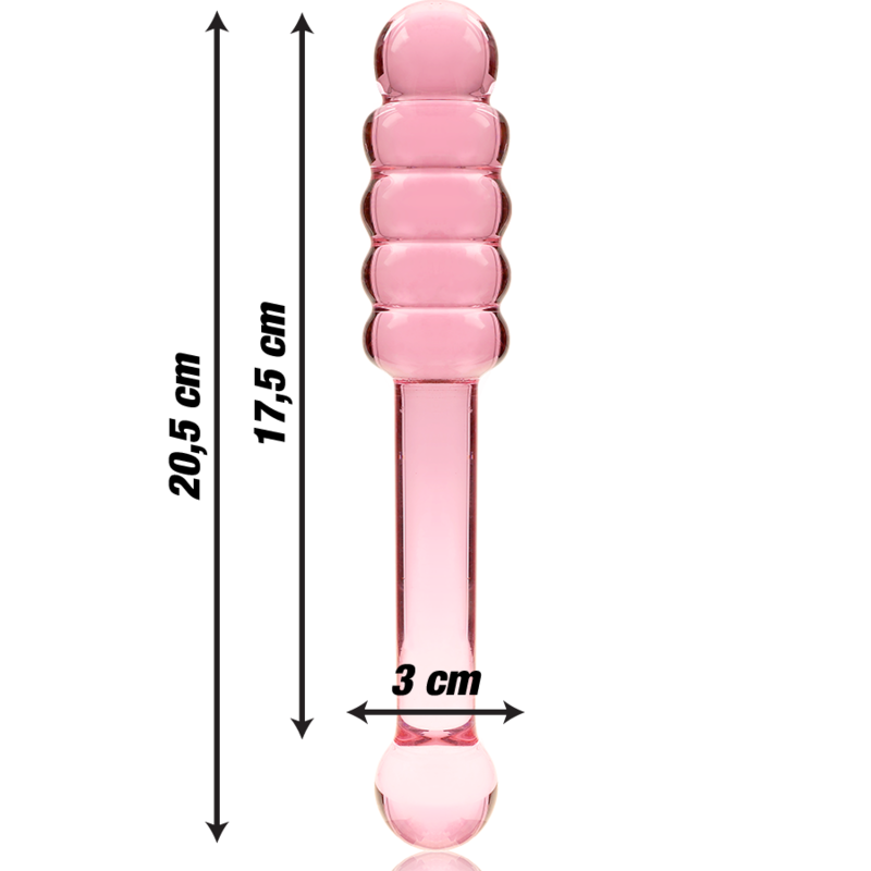 Gode en Verre Borosilicate Nebula Modèle 20 Rose 20,5 cm