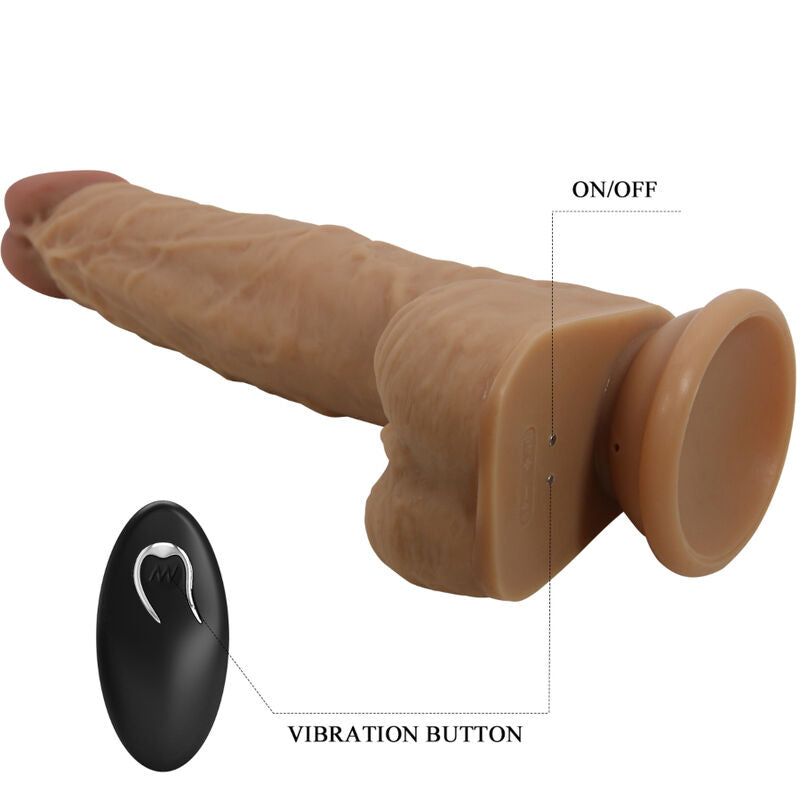 Gode Vibrant Va-et-Vient Jonathan Ventouse 3 Modes Télécommande 21 cm - Pretty Love