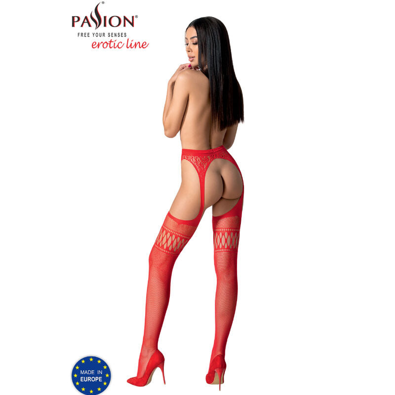 Bas Sexy Rouges avec Jarretière Imprimé Élégant Taille Unique - Passion Woman