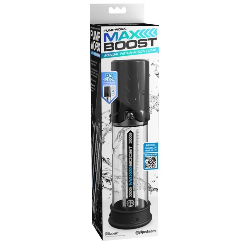 Pompe à Pénis Manuelle Max Boost - Piston Intégré - Pump Worx