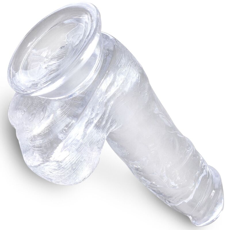 Gode Réaliste Translucide King Cock Clear - Ventouse Compatible Harnais