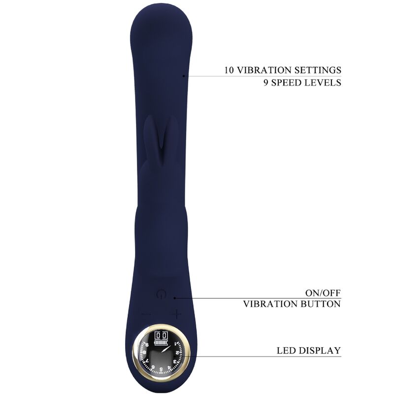 Vibromasseur Rabbit Lamar Point G Écran LCD 10 Vibrations - Pretty Love