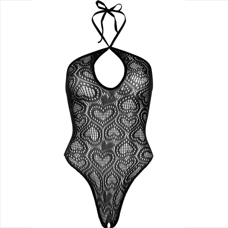 Body Dentelle Dos Nu Halter Neck Sans Couture - Nylon - Leg Avenue