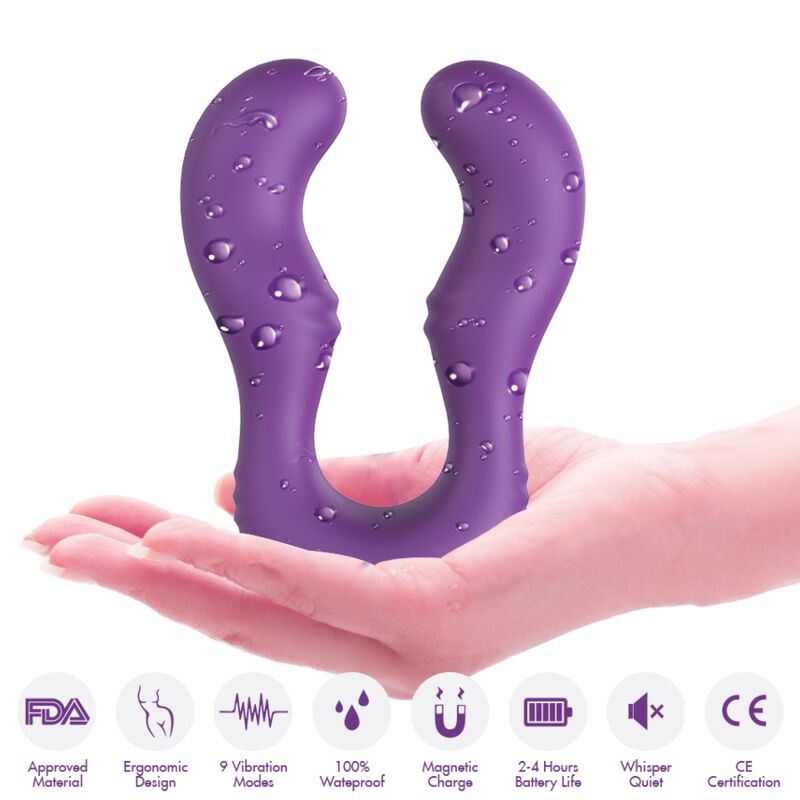 Vibromasseur Double Seraph Télécommandé - Strié 2x9 Modes - Armony