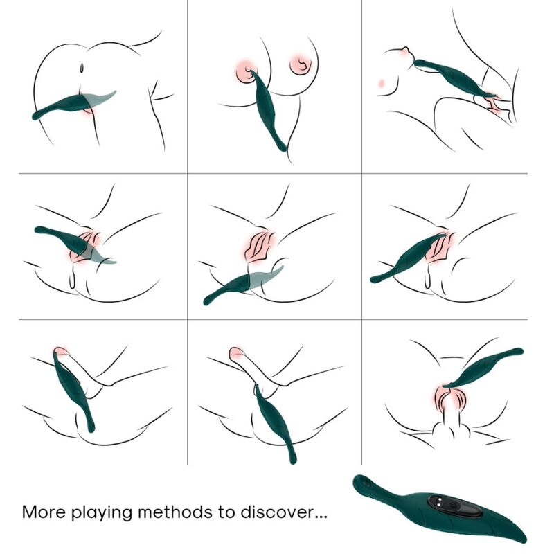 Illustrations des usages externes du stimulateur Feuille Armony, en solo ou à deux