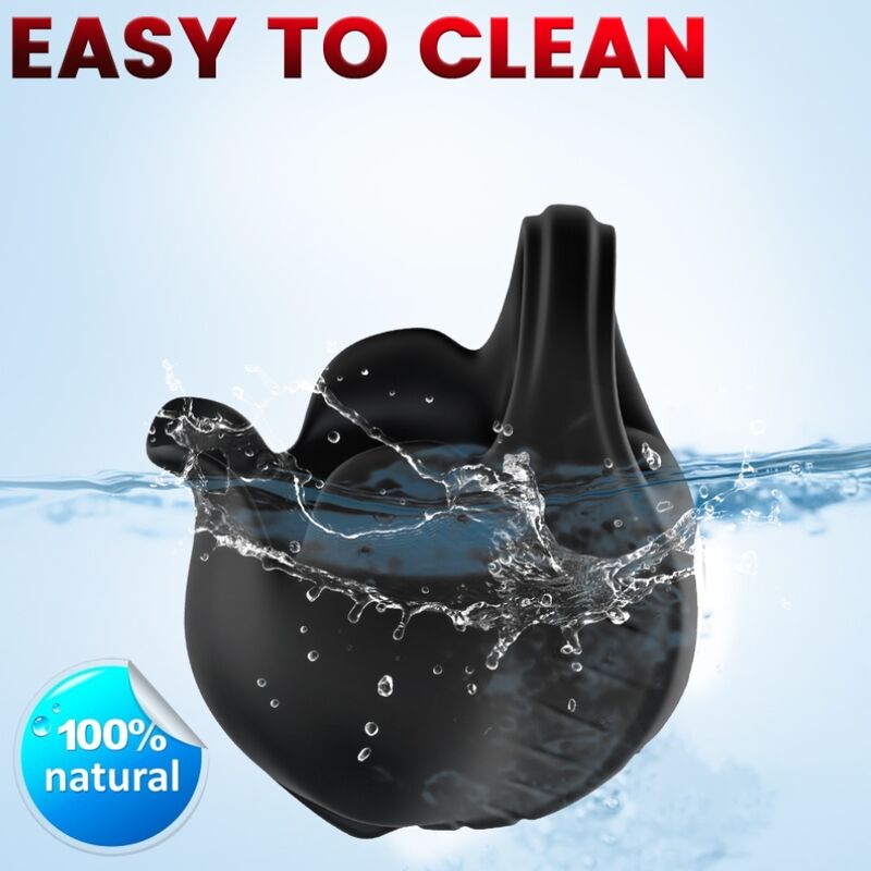 Coque testiculaire vibrante Armony plongée dans l'eau, illustration de l'étanchéité