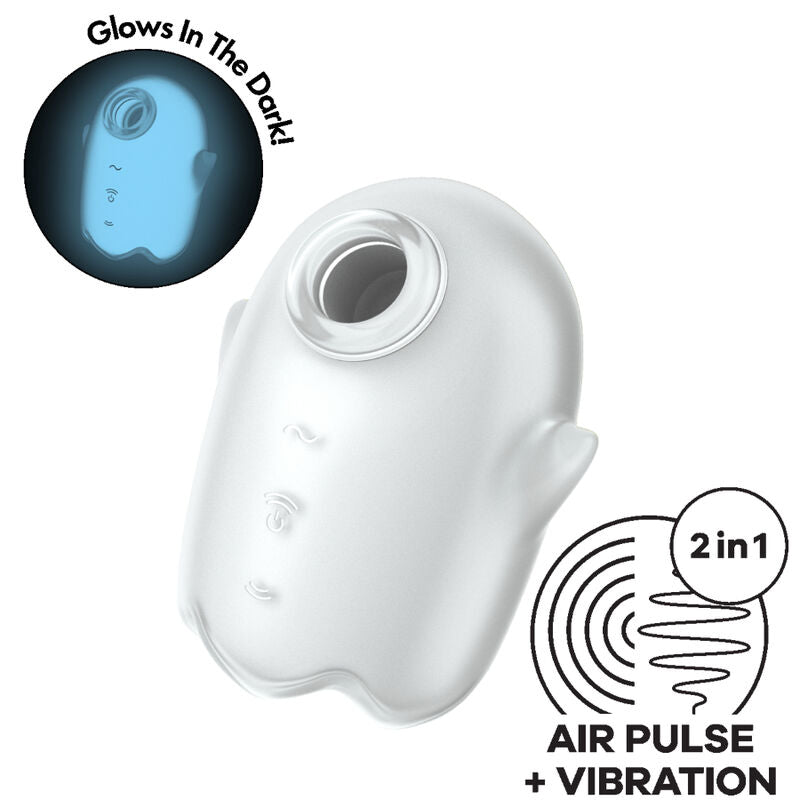 Stimulateur Clitoridien Air Pulse Glowing Ghost Phosphorescent IPX7 - Satisfyer