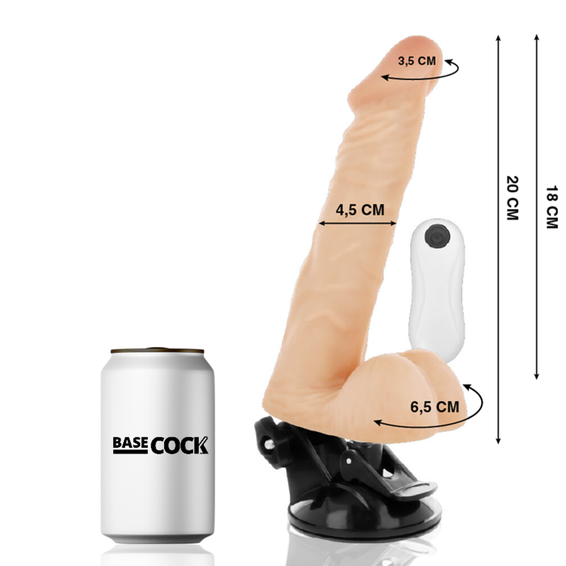 Gode Vibrant Réaliste Articulable Télécommandé 21 cm - Basecock
