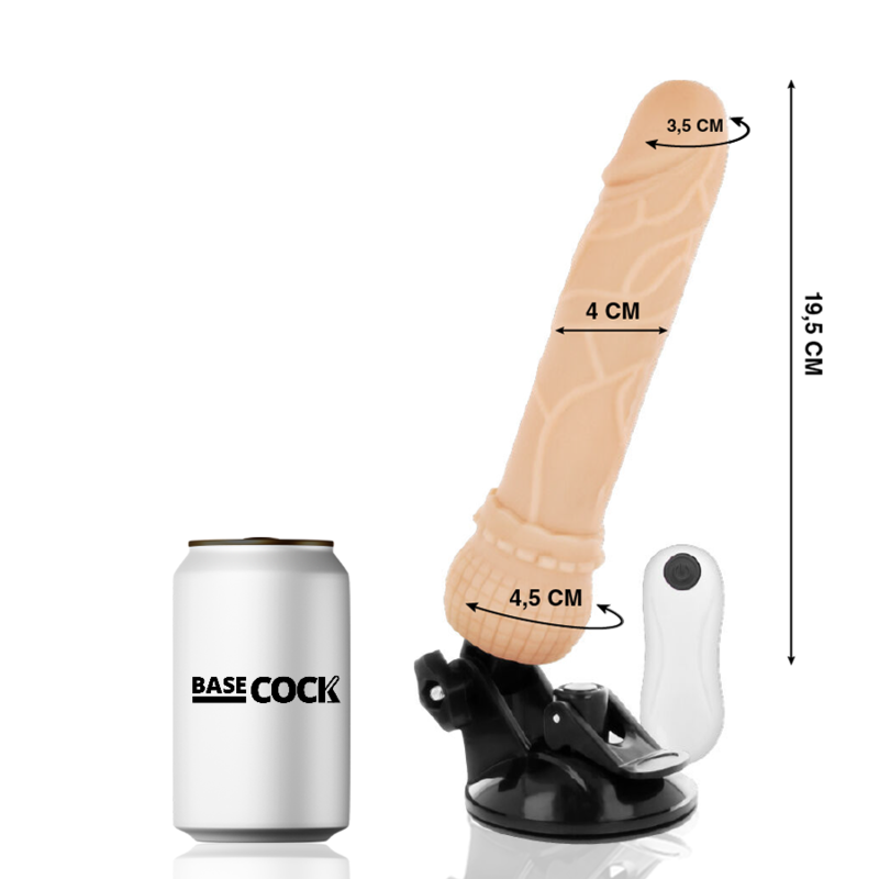 Vibromasseur Réaliste Télécommande 12 Modes Extenseur 19,5 cm - Basecock