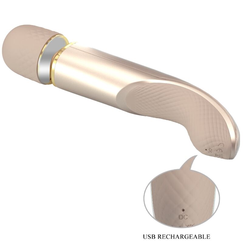 Vibromasseur Wand 7 Vibrations 5 Vitesses Rechargeable - Silicone - Pretty Love